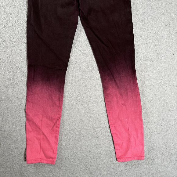 NWT AO L.A High Rise Ankle Skinny Jeans Alice + Olivia Wine/Bubblegum Size 26 - Picture 12 of 15